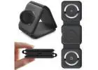 3 in 1 Foldable 15W Magnetic Wireless Charger Mat Pad for iPhone Apple Watch - Black