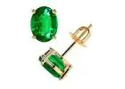 Discounts on Gold Emerald Earrings GIA Certified.