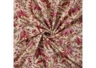 Natural Hand Dye Floral Jaipur Block Print Fabric