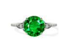 Emerald and Diamond Prong-Set Celtic Engagement Ring