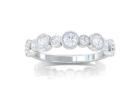 Classic Elegance: 0.68cttw Bezel Half Eternity Diamond Wedding Ring