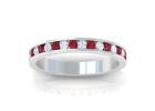 Stunning Ruby & Diamond Half Eternity Wedding Band (0.54cttw)