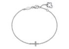 14k White Gold .07ctw Diamond Cross Chain Bracelet