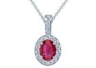 Genuine Untreated Ruby Pendant with Sparkling Round Diamonds