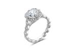 Vintage Round Semi Mount Engagement Rings with Side Diamonds