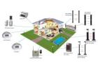 Home security system outdoor intruder alert solar power wireless beam burglar alarm system