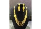 24 Karat Indian Gold Plated Necklace Set