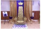 Find aristocratic throne chairs for rent in Long Island with durable vinyl