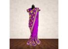 Purple Chiffon Ready-To-Wear Saree