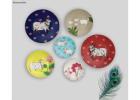 Pichwai Cow Decorative Wall Plates – Set of 6 for Artistic Home Decor