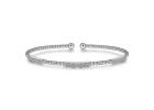 14K White Gold .46Ctw Diamond Bujukan Bead Cuff Bracelet