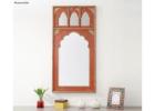 Buy Izara Red Carved Mirror Frame | Wooden Street