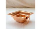 Copper Hawan Yagya Kund with Handles for Hindu Rituals and Pooja