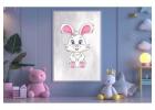 Adorable White Bunny Printable Wall Art - Cute Bunny Art