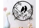 Nature's Romance: Two Birds Metal Wall Art