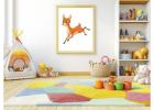 Playful Deer Cartoon Poster - Woodland Nursery Art for Kids' Room Decor