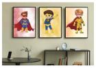 Superhero Boy Red Cape | Courageous Kids Wall Art | Fun Kids Factory