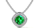 Classic 1.70cttw GIA Certified Cushion cut Halo Bezel Emerald Pendants.