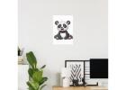 Adorable Panda Illustration Printable Poster – Cute Wall Art for Kids & Panda Lovers