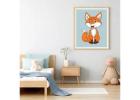 Adorable Fox Cartoon Digital Printable Art – Perfect for Kids’ Rooms or Gifts!