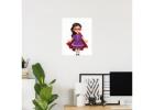 Unique Purple Heroine Girl Digital Art Poster – Perfect for Decor & Gifting