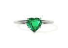 Gorgeous 0.50ct Emerald Solitaire Ring with Heart Shaped Design