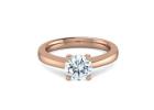 Ashe Classic Round Solitaire Diamond Comfort Fit Tapered Shank Engagement Ring Set in 18K Rose Gold