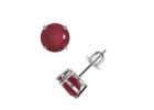 Classic Round Ruby Stud Earrings (1.30cttw) - Four Prong Setting