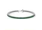 Round Prong Set Emerald Bracelet(2mm Round, 2.48cttw)