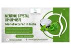 Menthol Crystal (IP/BP/USP) Export Potential in India