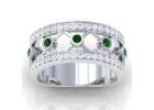 Get Vivid Green Emerald Band Ring