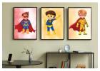 Superhero Wall Art Set for Kids – Fun, Colorful Decor for Boys & Girls Rooms