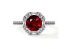 Indulge in Luxury with Our 1.41 cttw GIA Certified Round Shape and Baguette Diamonds Ruby Ring!