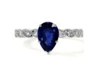 White Gold Sapphire Ring in Prong Set