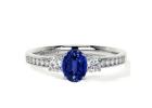 Blue Sapphire Engagement Rings in White Gold