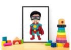 Custom Digital Superhero Poster Sticker – Vibrant Wall Art & Decal