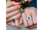 Get Your GIA Certified Couple Rings with Gorgeous Blue Sapphire Stone