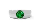 Unisex Bezel Set Emerald Mens Rings