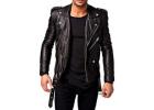 QAWACH Men Leather Jacket - Lambskin Winter Vintage Motorcycle Biker Jacket