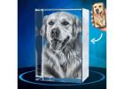 ArtPix 3D Crystal Photo, Personalized Dog Memorial Gifts with Your Own Photo for Dog Lovers