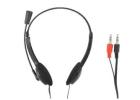 Wired Stereo AD-301 Headphones with Mic, Dual Audio Jack for PC, Mac, and Laptop