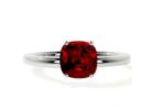 Ruby Square Cushion Traditional Solitaire Ring