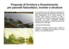 finanziamento di progetti fotovoltaici o installazione di pannelli solari o energia