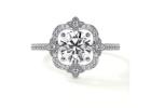 Buy Round Lab Made Diamond Ring Pave Setting