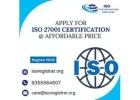 Apply for ISO 27001 Certification @ affordable price 