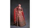 Maroon Silk Lehnga Set with Multi-Colored Embroidery