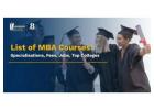 mba courses list