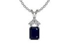 0.79cttw Blue Sapphire Pendants with Three Round Diamonds