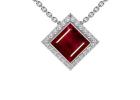 AAA Quality Bezel Set Real Ruby Necklace