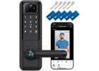 Keyless Fingerprint Smart Door Lock and Handle - Keypad Entry, Electronic Passcode for Front Door